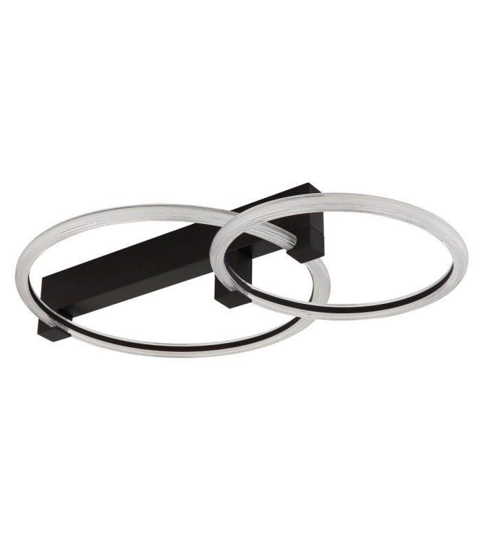 Fletcher Twin Ring Integrated Led Semi Flush Ceiling Light Matt Black 3000K-2
