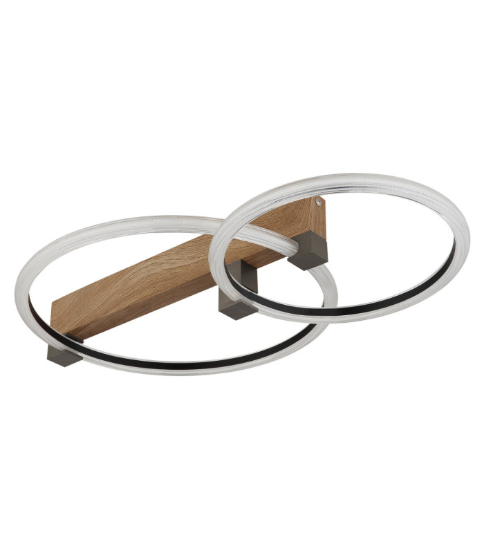 Fletcher Integrated Led Semi Flush Ceiling Light Wood Look Dark 3000K-2