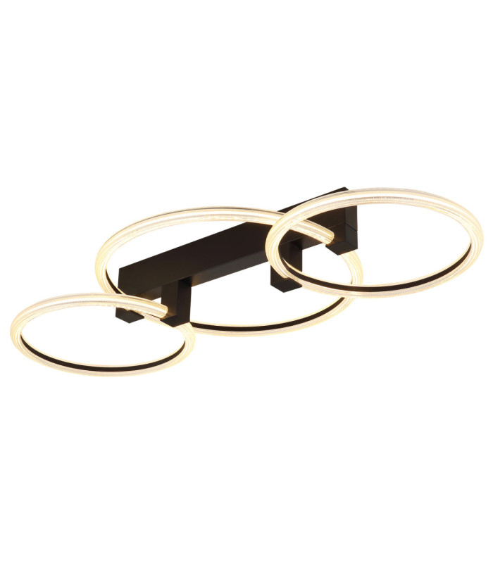 Fletcher Triple Ring Integrated Led Semi Flush Ceiling Light Matt Black 3000K-1