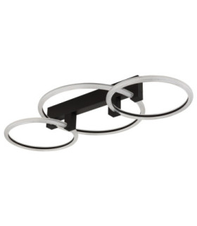 Fletcher Triple Ring Integrated Led Semi Flush Ceiling Light Matt Black 3000K-2