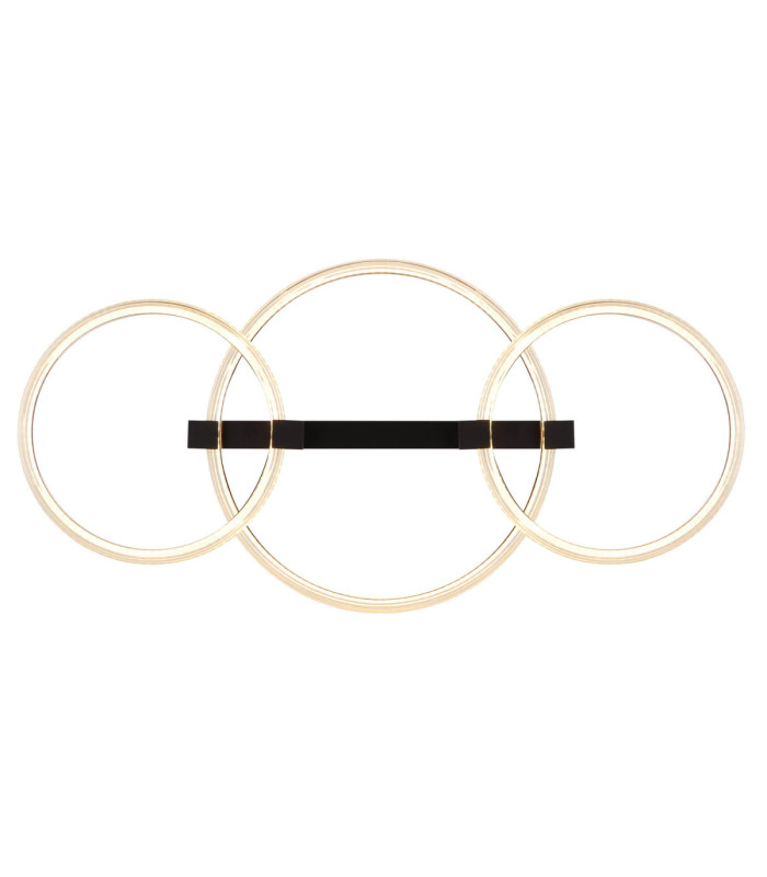 Fletcher Triple Ring Integrated Led Semi Flush Ceiling Light Matt Black 3000K-4
