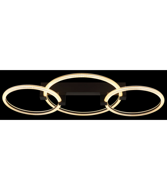Fletcher Triple Ring Integrated Led Semi Flush Ceiling Light Matt Black 3000K-6