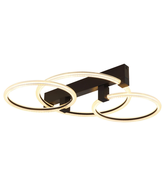 Fletcher Triple Ring Integrated Led Semi Flush Ceiling Light Matt Black 3000K-7