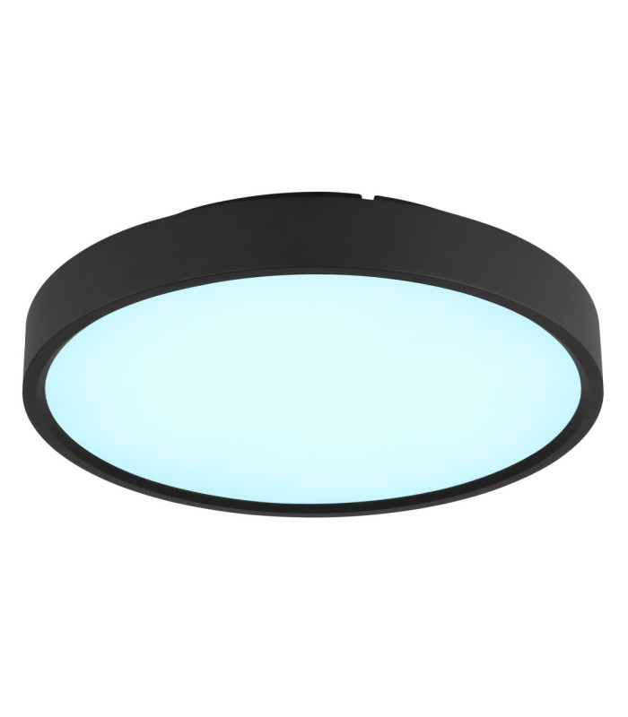 Jess Integrated LED Flush Ceiling Light, Matt Black 1800-12000K