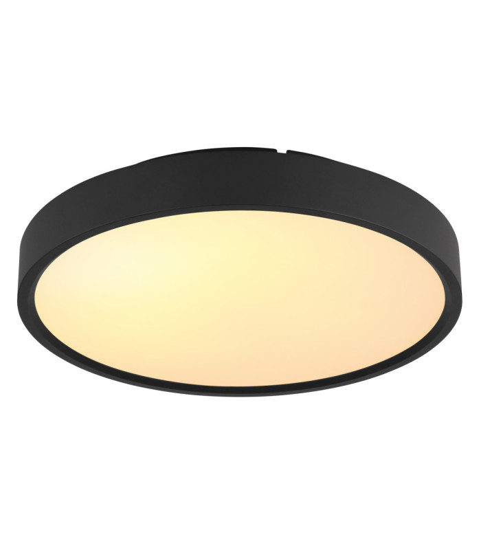 Jess Integrated LED Flush Ceiling Light, Matt Black 1800-12000K