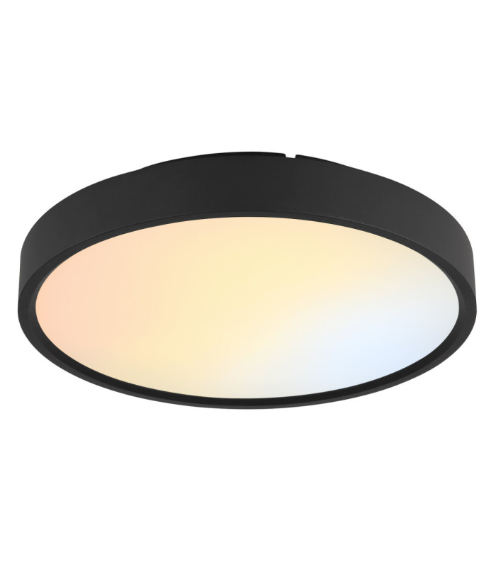 Jess Integrated LED Flush Ceiling Light, Matt Black 1800-12000K