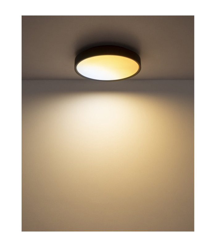 Jess Integrated LED Flush Ceiling Light, Matt Black 1800-12000K