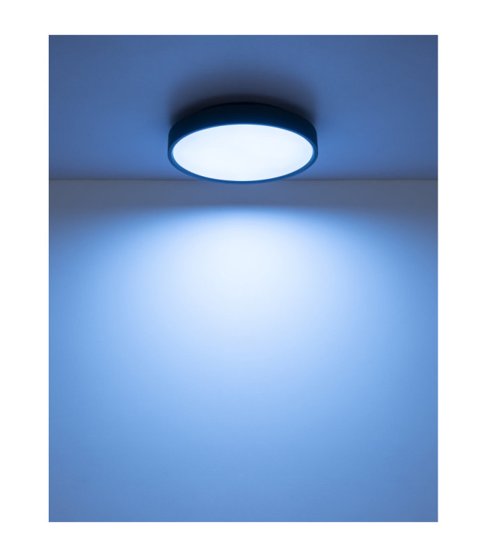 Jess Integrated LED Flush Ceiling Light, Matt Black 1800-12000K