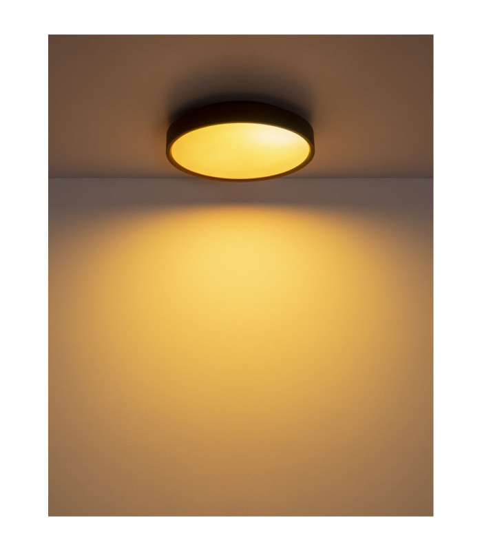 Jess Integrated LED Flush Ceiling Light, Matt Black 1800-12000K