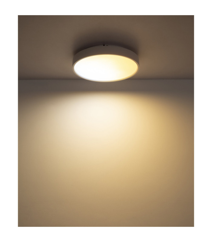 Jess Integrated LED Flush Ceiling Light, Matt White 1800-12000K