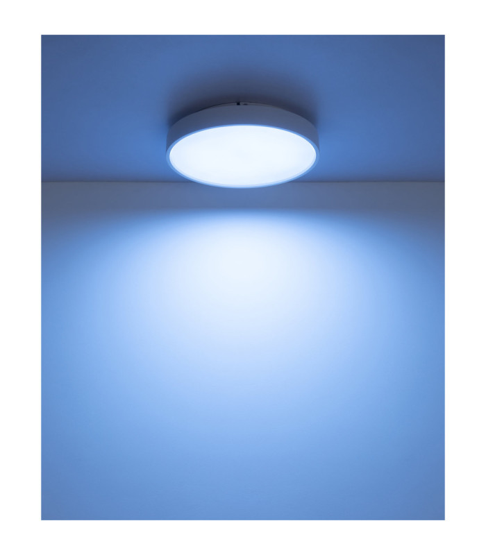 Jess Integrated LED Flush Ceiling Light, Matt White 1800-12000K