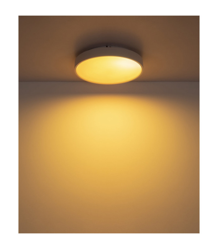 Jess Integrated LED Flush Ceiling Light, Matt White 1800-12000K