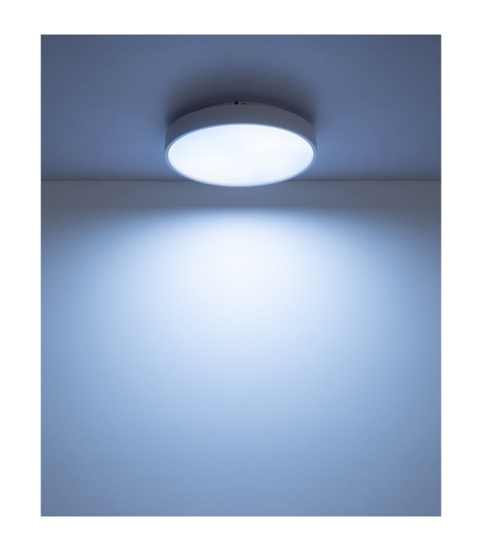 Jess Integrated LED Flush Ceiling Light, Matt White 1800-12000K