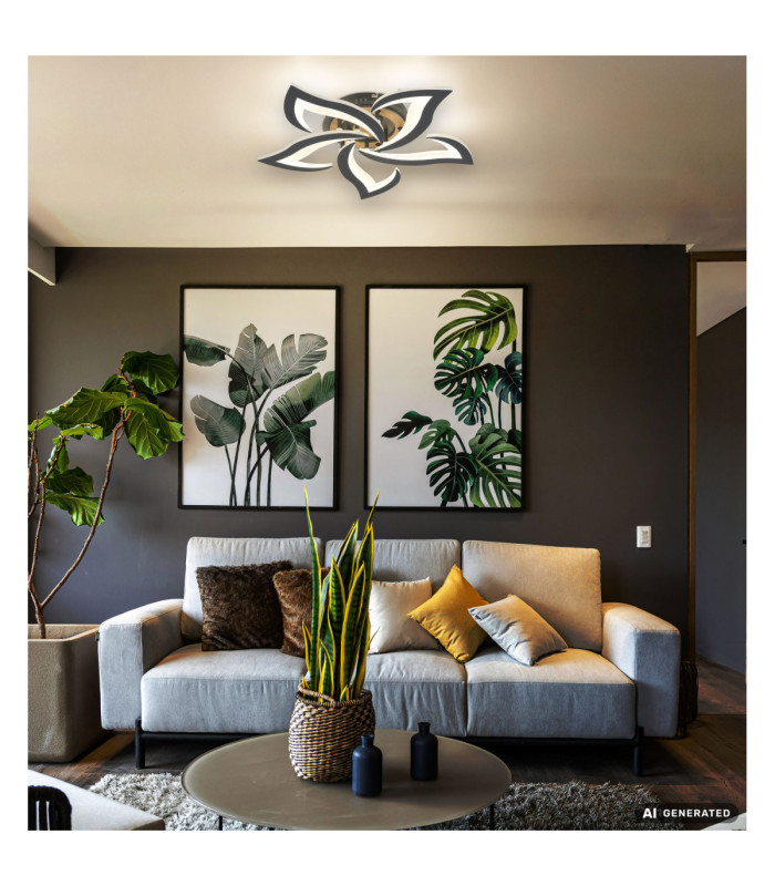 Lavonne Integrated Led Semi Flush Ceiling Light Matt Anthracite 3000-4000-6500K-9