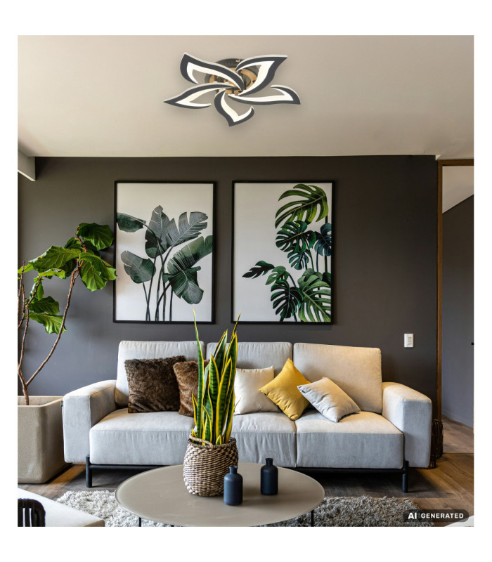 Lavonne Integrated Led Semi Flush Ceiling Light Matt Anthracite 3000-4000-6500K-10