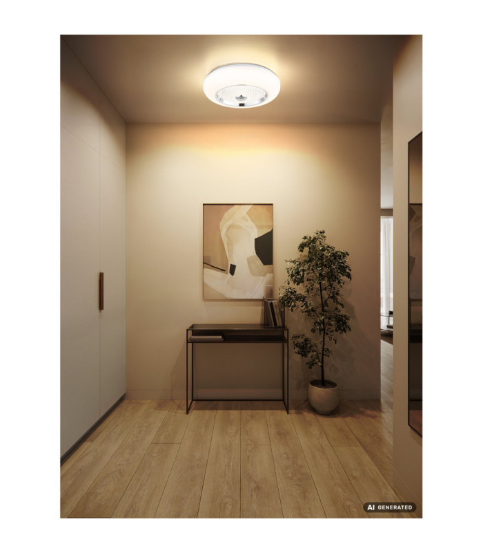 Graham 40cm Integrated LED Flush Ceiling Light Matt White 2700-4000-6000K-7