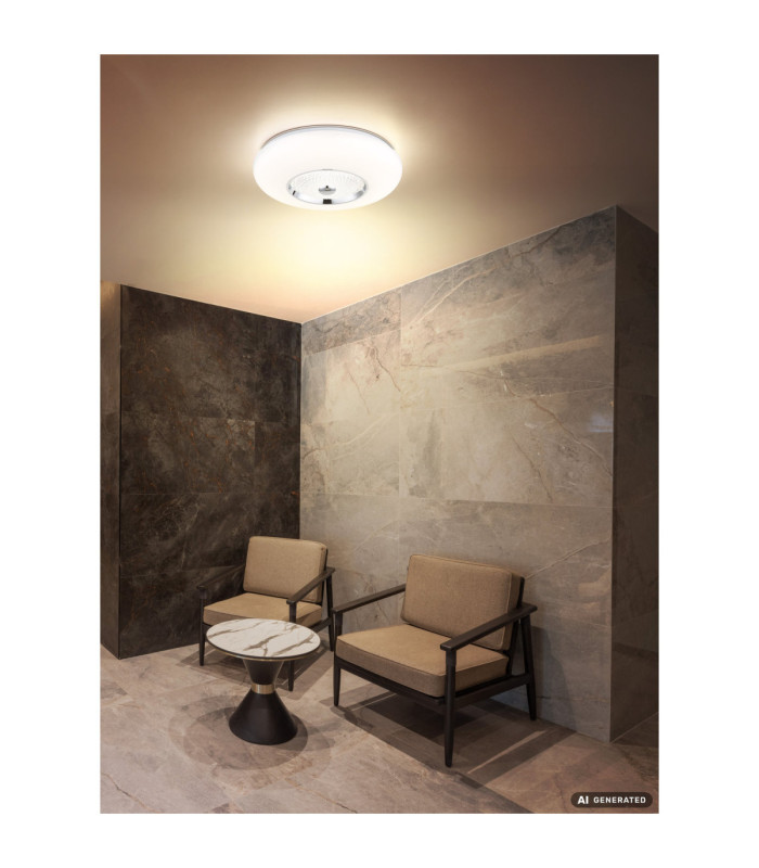 Graham 50cm Integrated LED Flush Ceiling Light Matt White 2700-4000-6000K-7