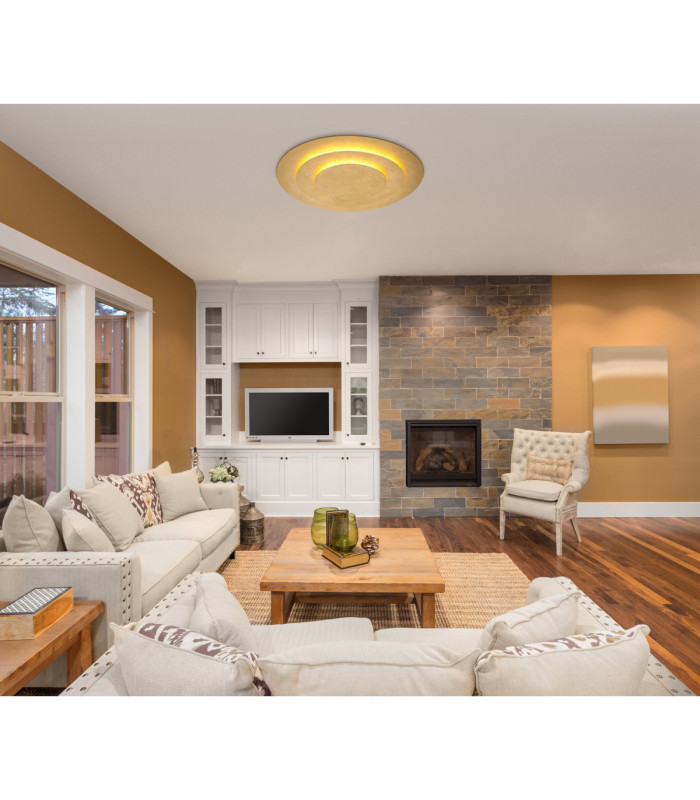 Heda Integrated LED Decorative Flush Ceiling Light Gold Colours 3000K-4