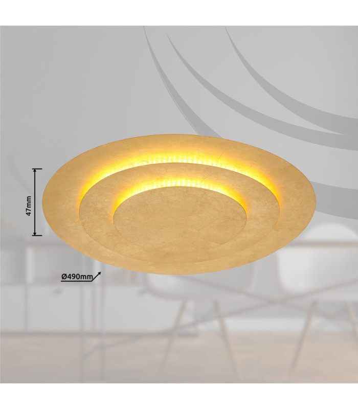 Heda Integrated LED Decorative Flush Ceiling Light Gold Colours 3000K-7