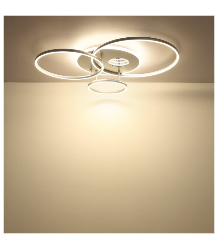 Invertina Integrated Led Semi Flush Ceiling Light Matt Silver Colour 2700-6500K-7