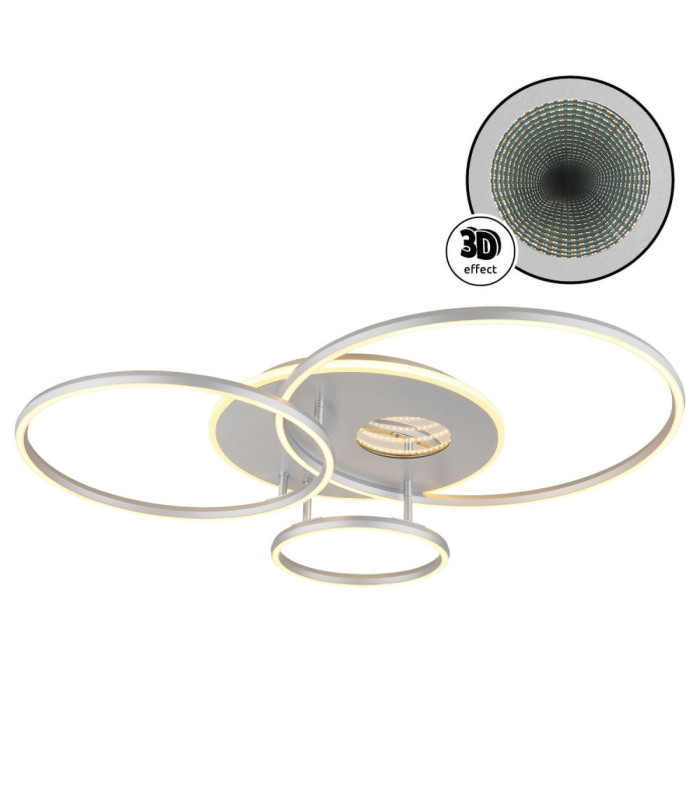 Invertina Integrated Led Semi Flush Ceiling Light Matt Silver Colour 2700-6500K-9