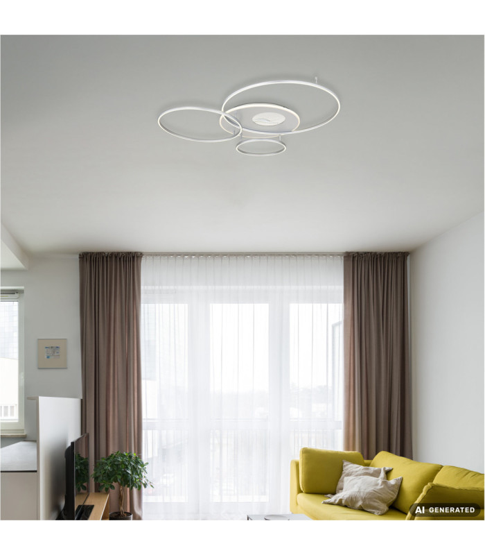 Invertina Integrated Led Semi Flush Ceiling Light Matt Silver Colour 2700-6500K-10