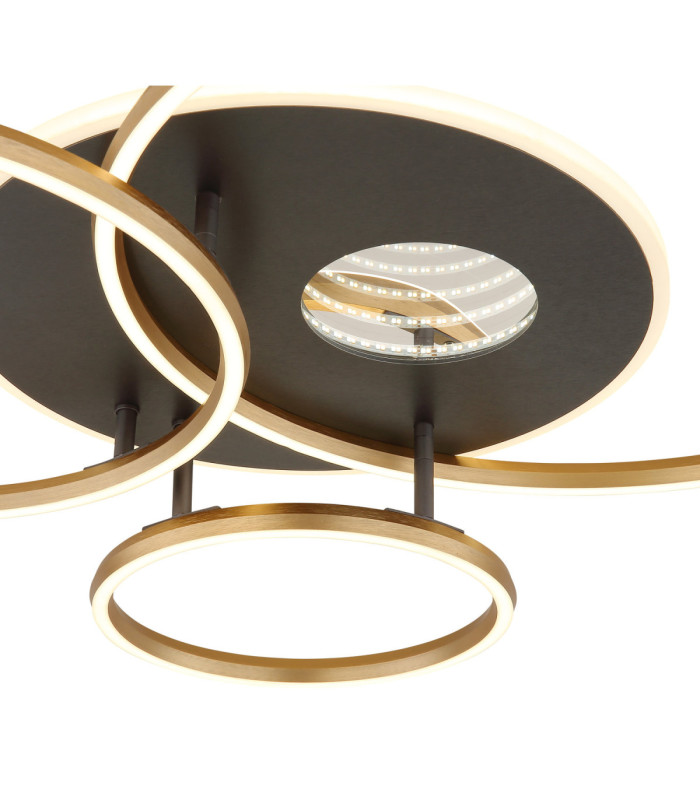 Invertina Integrated Led Semi Flush Ceiling Light Matt Gold Colours 2700-6500K-4