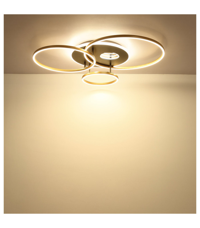 Invertina Integrated Led Semi Flush Ceiling Light Matt Gold Colours 2700-6500K-7