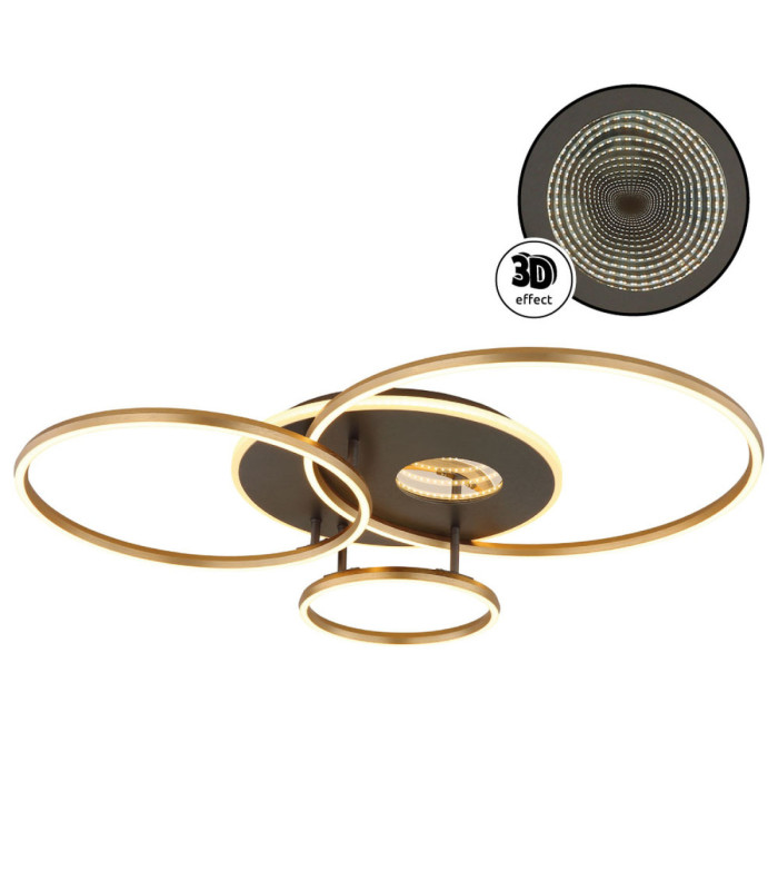 Invertina Integrated Led Semi Flush Ceiling Light Matt Gold Colours 2700-6500K-9