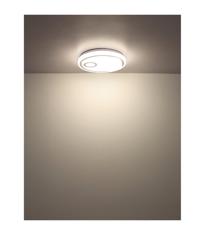 Ruiz Integrated Led Semi Flush Ceiling Light Matt White 2700-4000-6500K-6