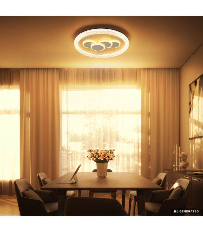 Loraine Ring Integrated Led Semi Flush Ceiling Light Matt White 3000K-6