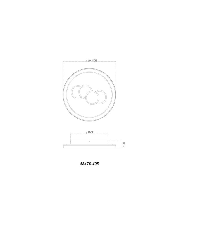 Loraine Ring Integrated Led Semi Flush Ceiling Light Matt White 3000K-7