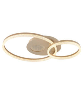 Sanford Twin Ring Integrated Led Semi Flush Ceiling Light Matt Sand Colour 3000K-1