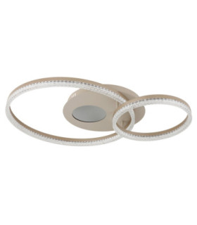 Sanford Twin Ring Integrated Led Semi Flush Ceiling Light Matt Sand Colour 3000K-2