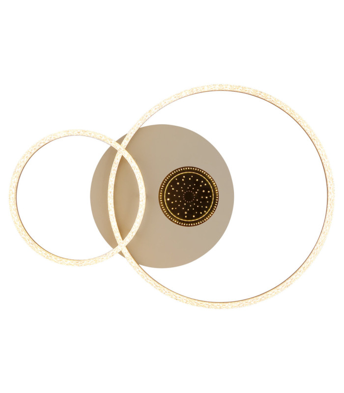Sanford Twin Ring Integrated Led Semi Flush Ceiling Light Matt Sand Colour 3000K-3