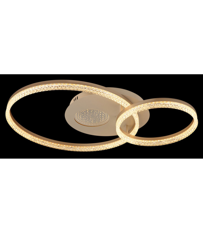 Sanford Twin Ring Integrated Led Semi Flush Ceiling Light Matt Sand Colour 3000K-4