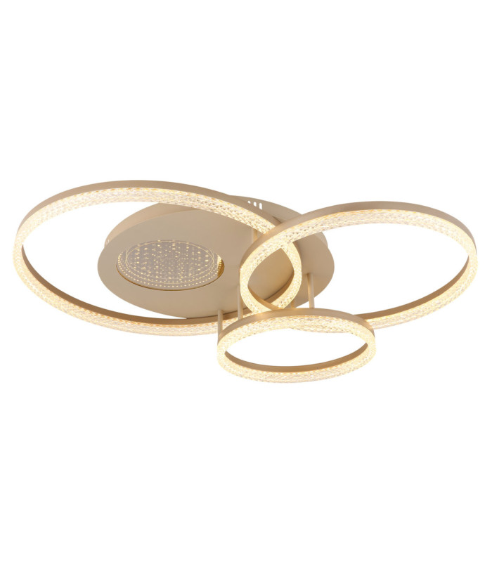 Sanford Tripple Ring Integrated Led Semi Flush Ceiling Light Matt Sand Colour 3000K-1