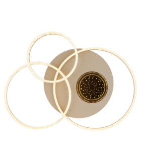 Sanford Tripple Ring Integrated Led Semi Flush Ceiling Light Matt Sand Colour 3000K-3