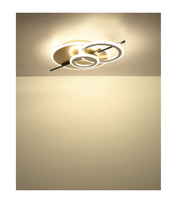Norris Integrated Led Semi Flush Ceiling Light Matt Champagne Colour 4000K-5