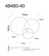Sanford Tripple Ring Integrated Led Semi Flush Ceiling Light Matt Sand Colour 3000K-8