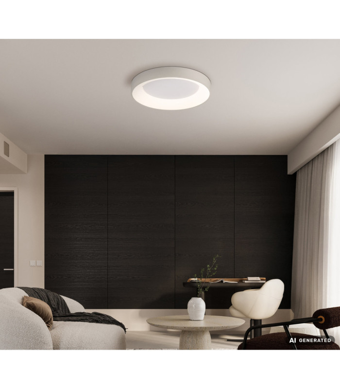 Gallegos 50cm Integrated Led Semi Flush Ceiling Light Matt Sand Colour 2700-6000K-8