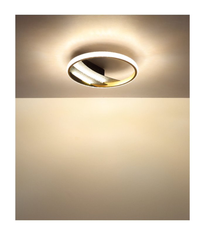 Constance 30cm Integrated Led Semi Flush Ceiling Light Matt Black 3000-4000-6000K-9