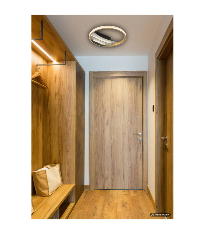 Constance 30cm Integrated Led Semi Flush Ceiling Light Matt Black 3000-4000-6000K-10