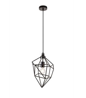 Medium Caged Ceiling Pendant, 1 x E27, Black Nickel - 1