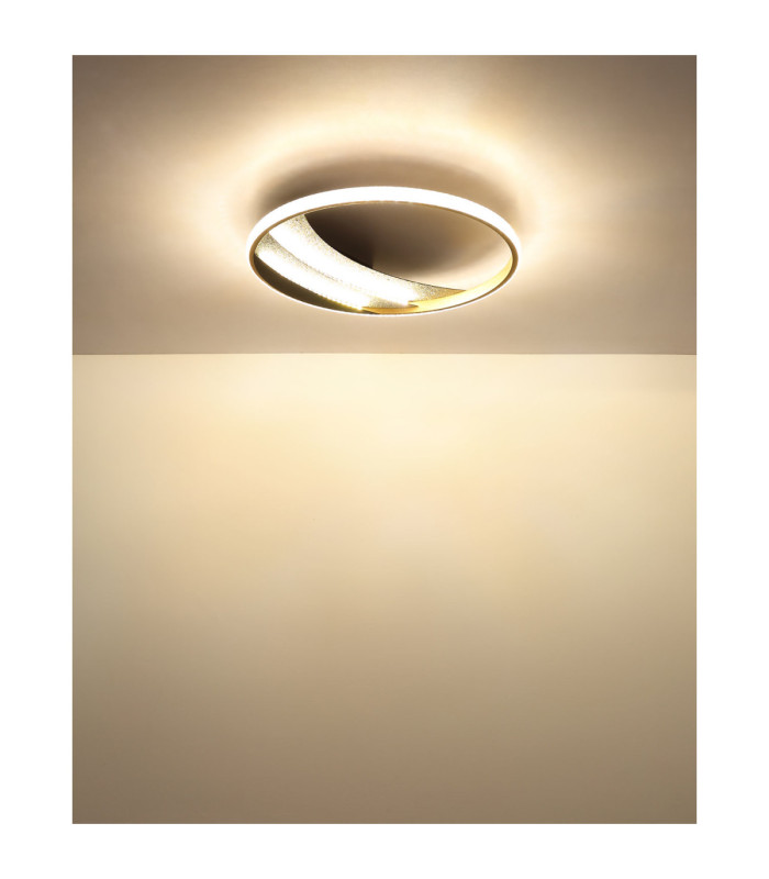 Constance 40cm Integrated Led Semi Flush Ceiling Light Matt Black 3000-4000-6000K-7