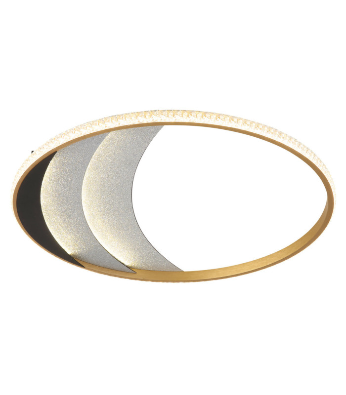 Constance 50cm Integrated Led Semi Flush Ceiling Light Matt Black 3000-4000-6000K-3