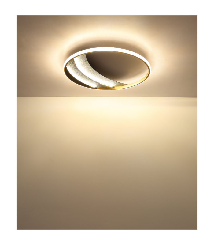 Constance 50cm Integrated Led Semi Flush Ceiling Light Matt Black 3000-4000-6000K-7