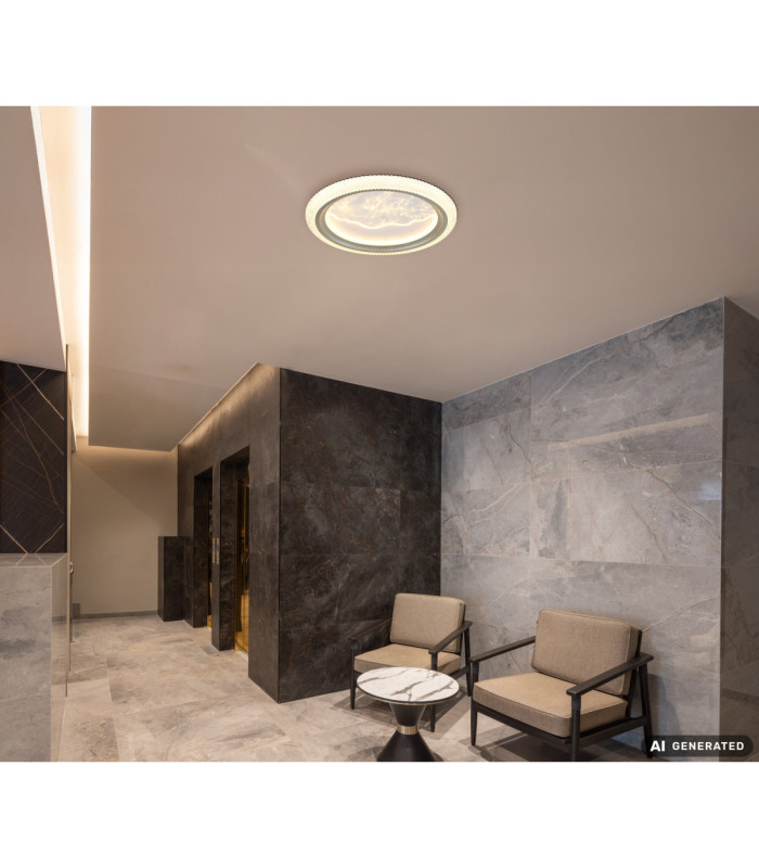 Odessa Integrated Led Semi Flush Ceiling Light Matt Grey 3000-4000-6500K-9