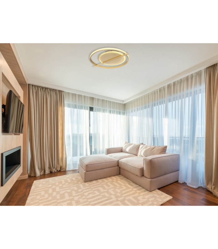 Reball Integrated Led Semi Flush Ceiling Light Gold Colours 3000K-8