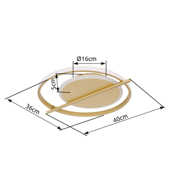 Reball Integrated Led Semi Flush Ceiling Light Gold Colours 3000K-9